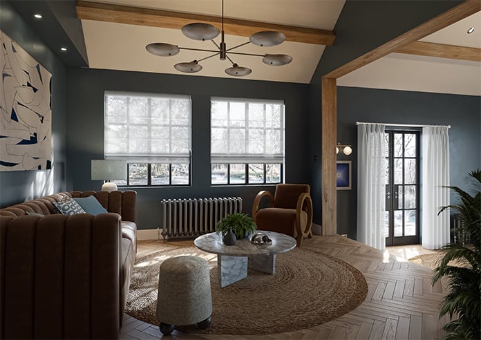 Salerno Voile, Dove Grey - Motorised Roman Blind - Image 6